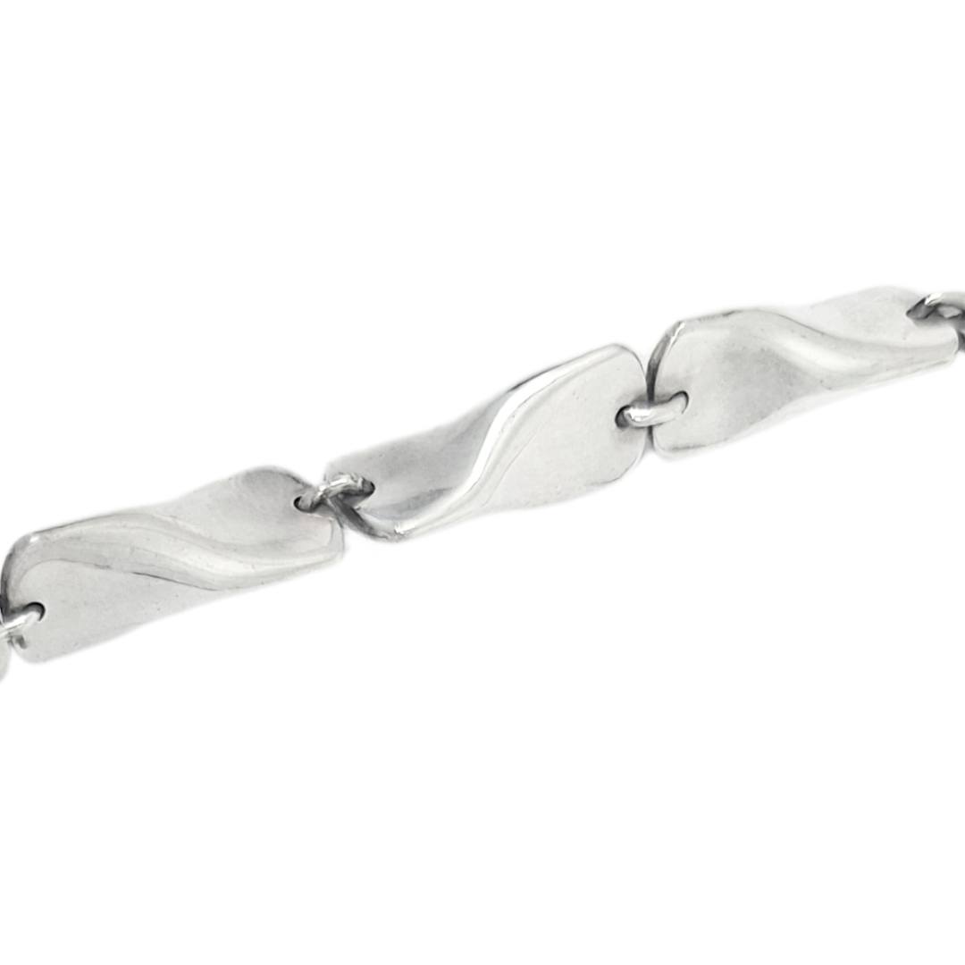Silver Fancy Link Necklace 18 Inches