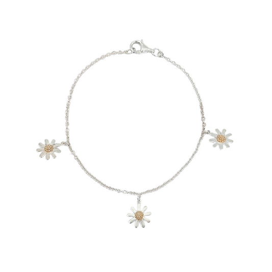 Silver Daisy Bracelet 7.5"