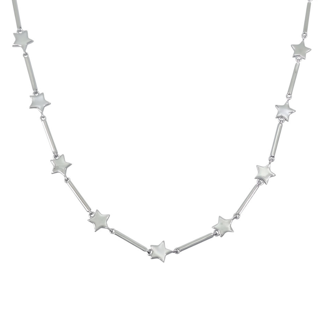 Silver Star Necklace 18"