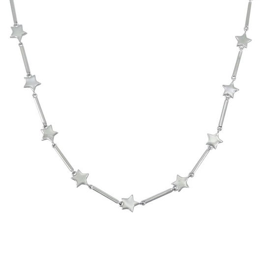Silver Star Necklace 18"