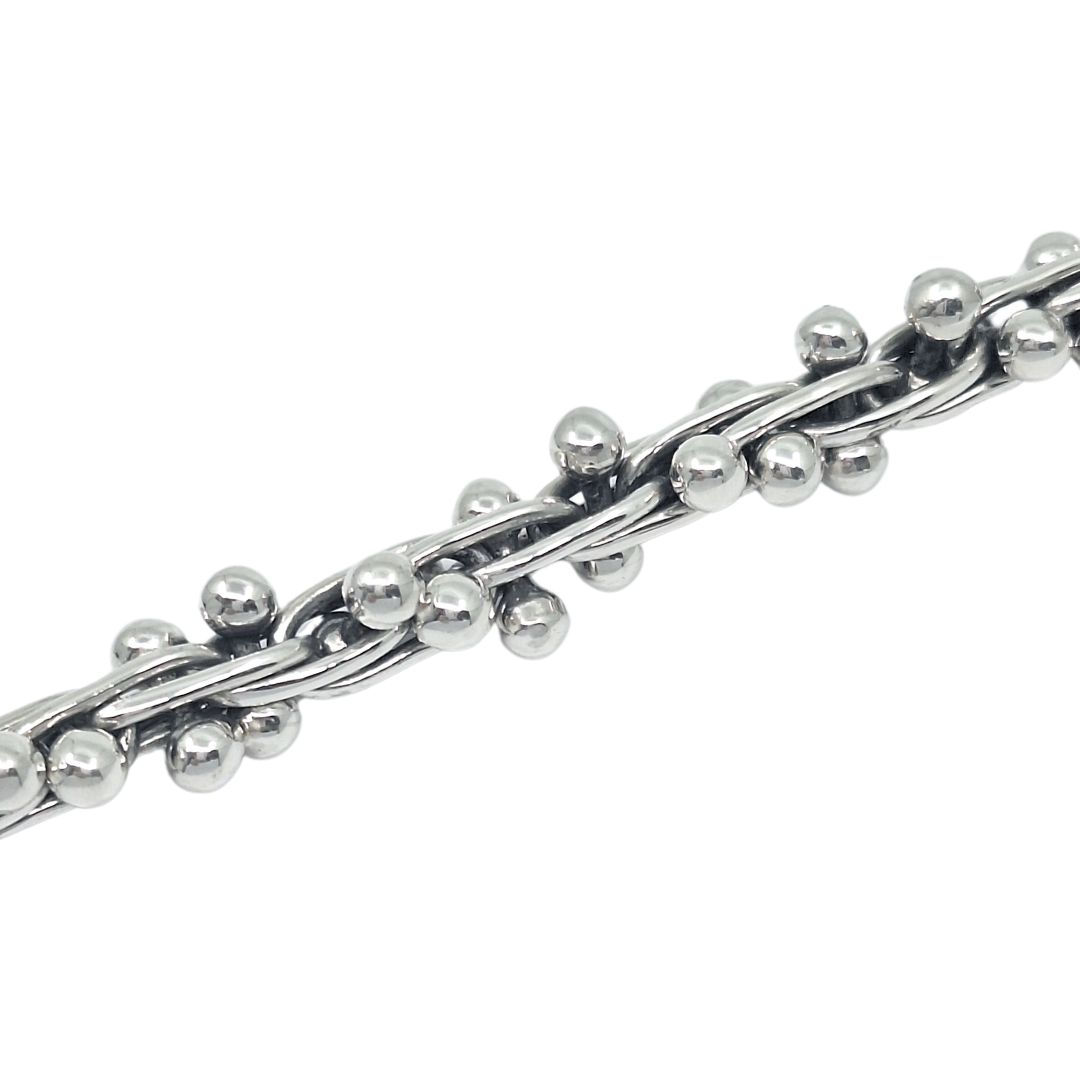 Silver Spratling Bracelet 8 inches