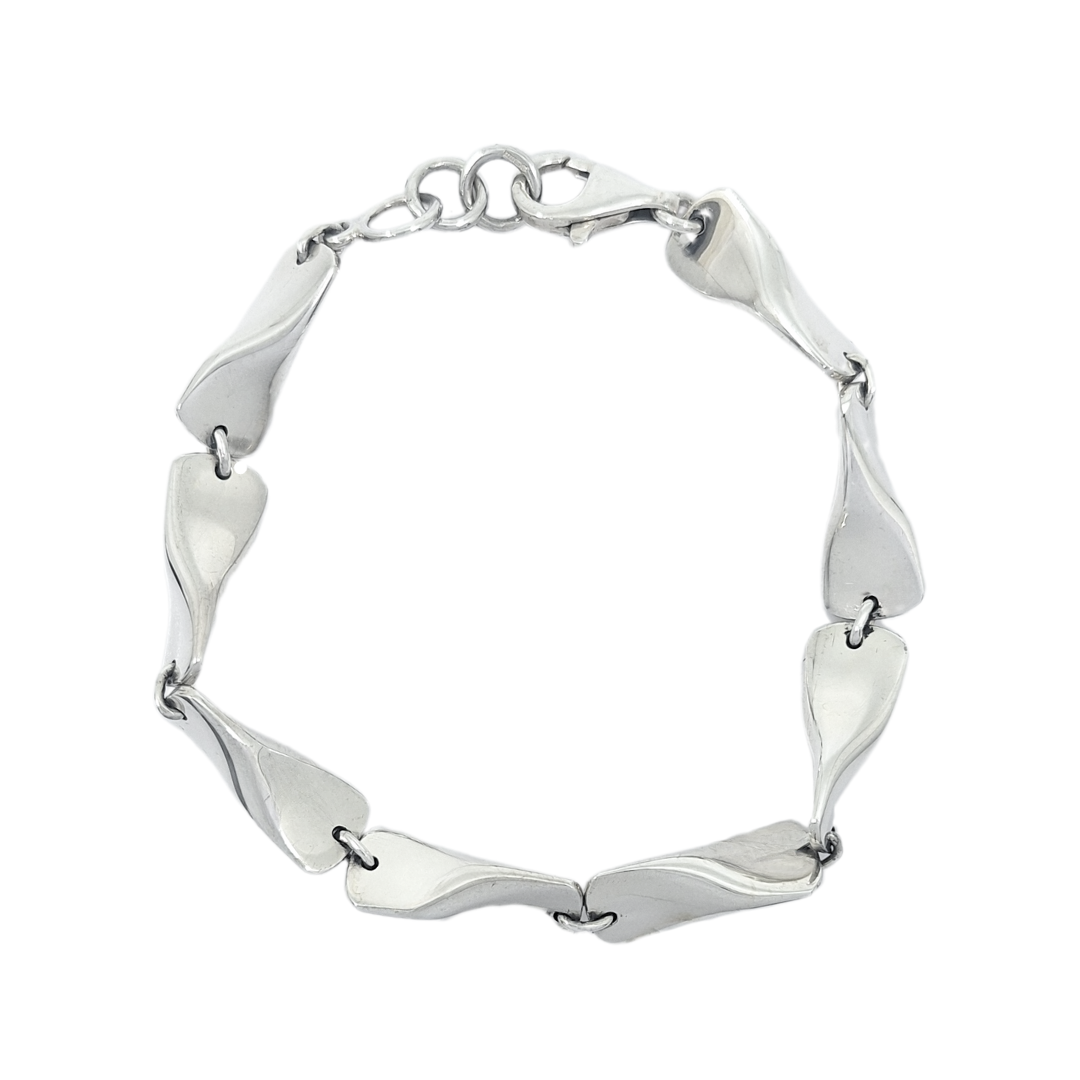Silver Fancy Link Bracelet 8.5 Inches