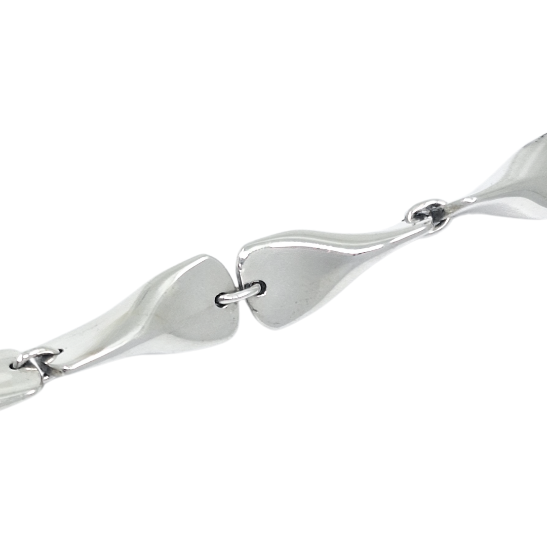 Silver Fancy Link Bracelet 8.5 Inches