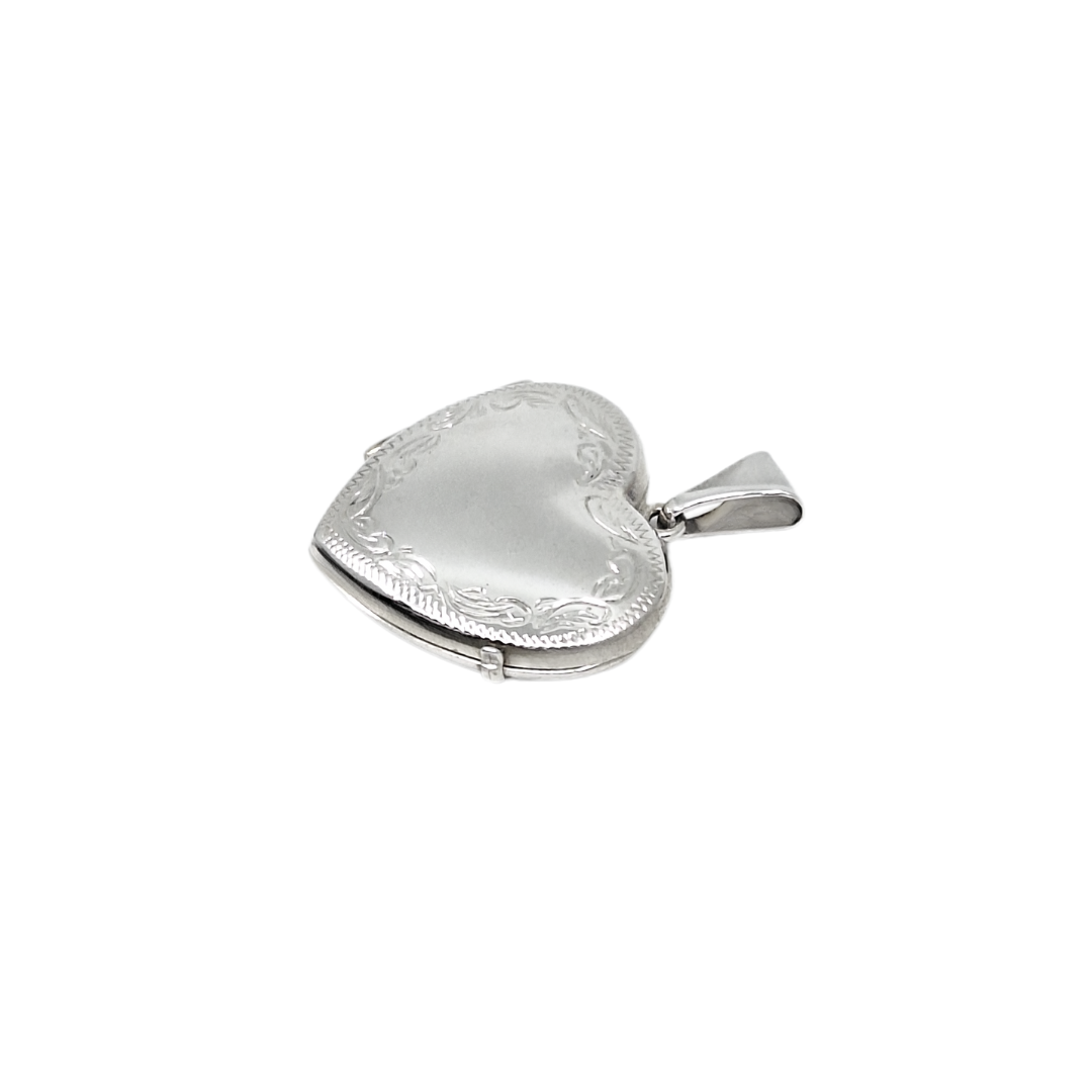 Silver Engraved Heart Locket