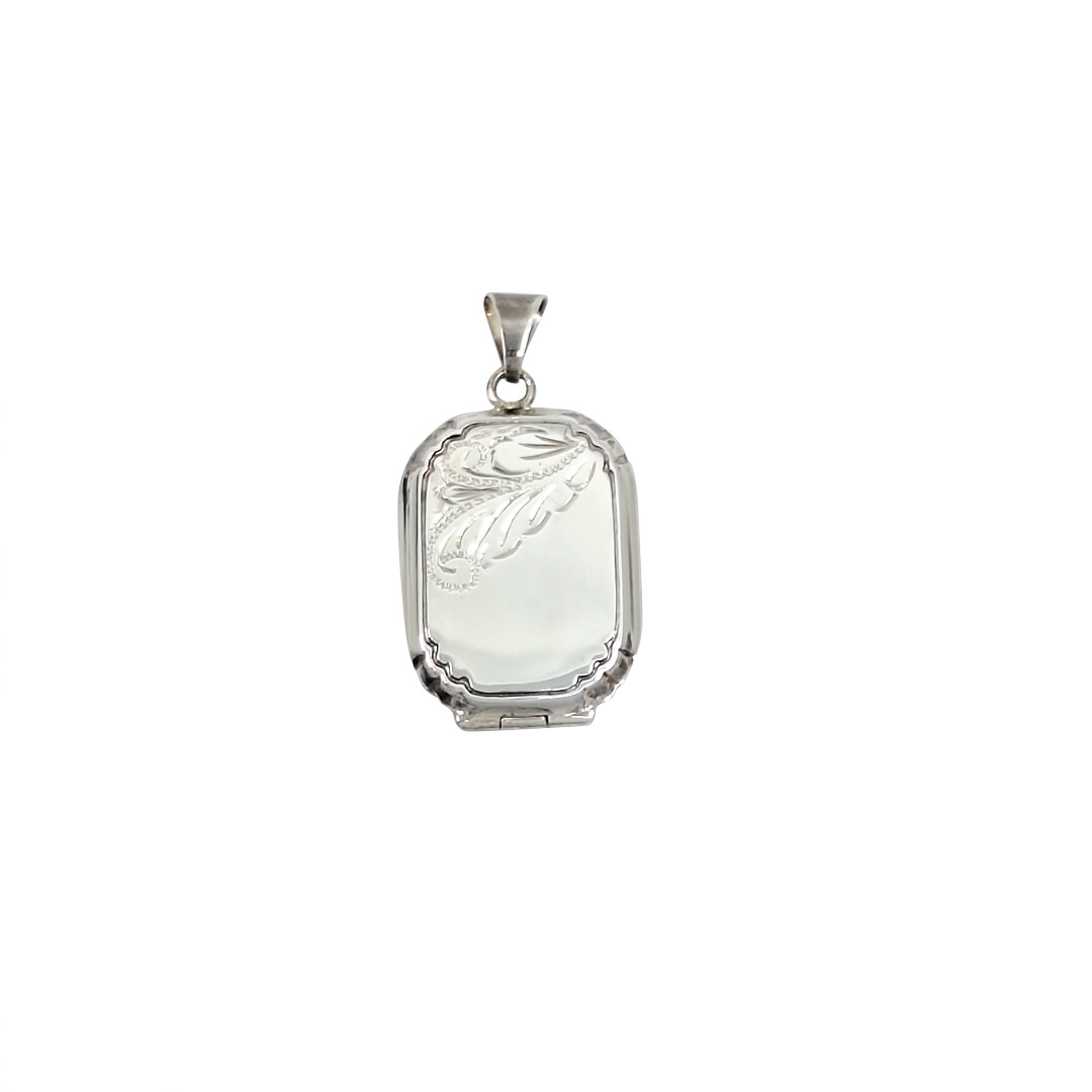 Silver Square Engraved Locket