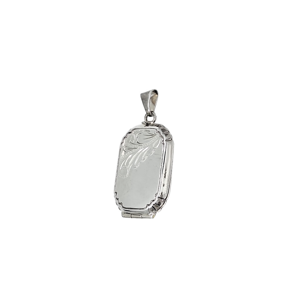 Silver Square Engraved Locket