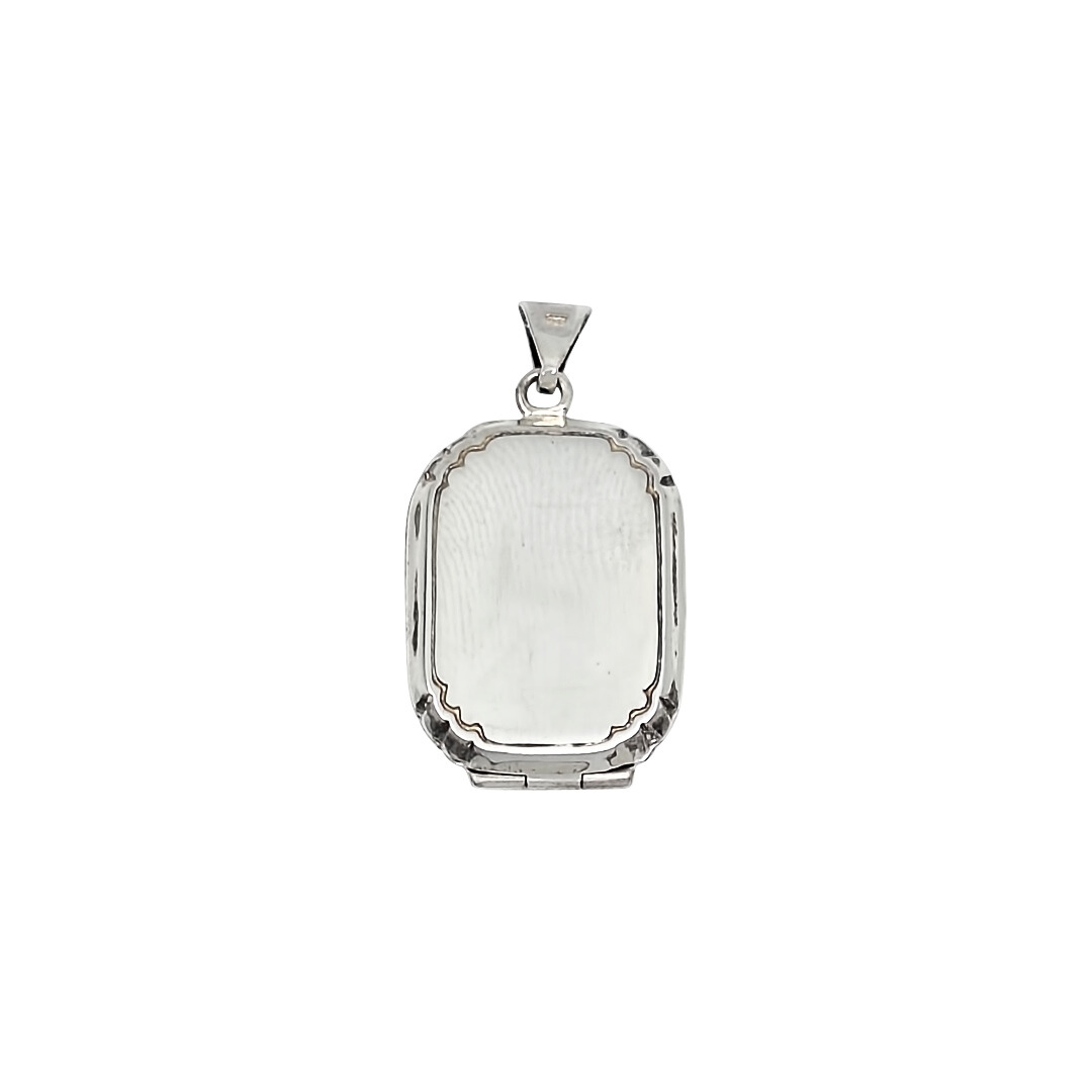 Silver Square Engraved Locket