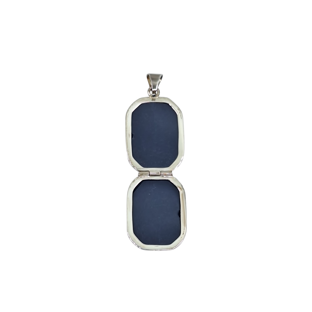 Silver Square Engraved Locket