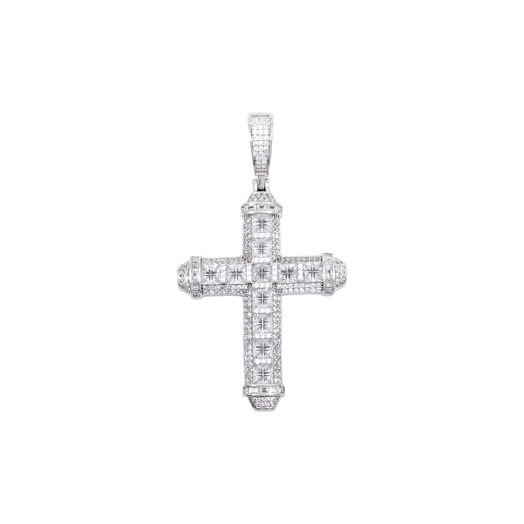 Silver CZ Cross Pendant
