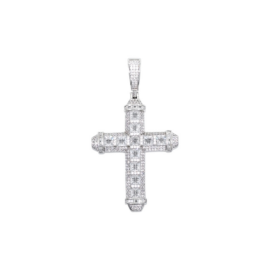 Silver CZ Cross Pendant