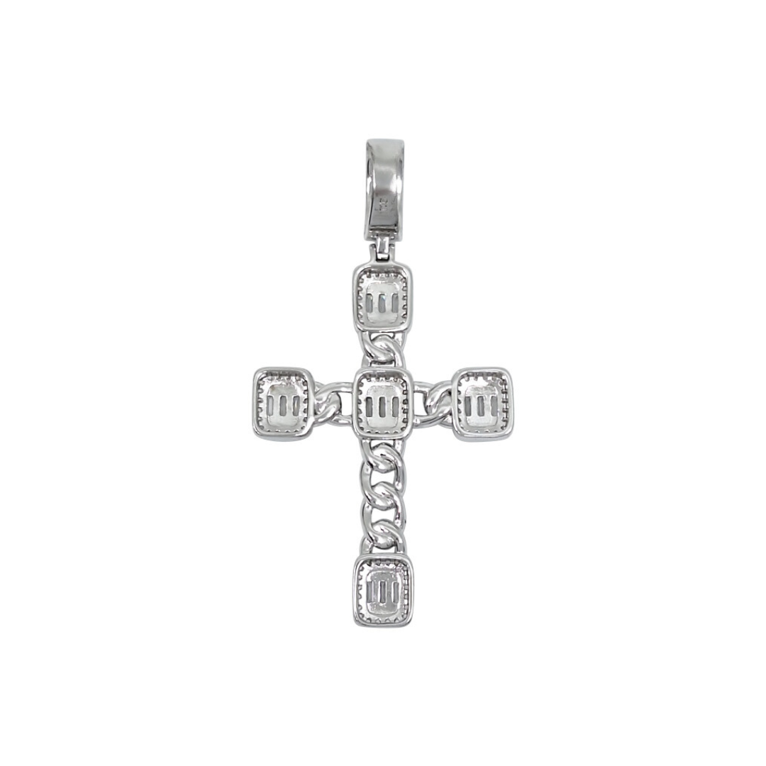 Silver CZ Cross Pendant