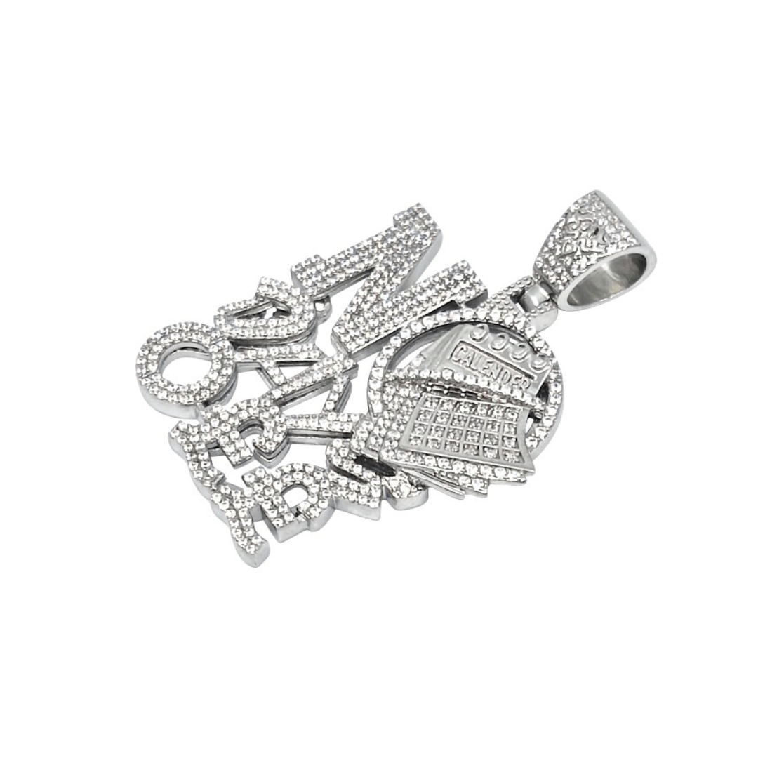 Silver & CZ No Day Off Pendant