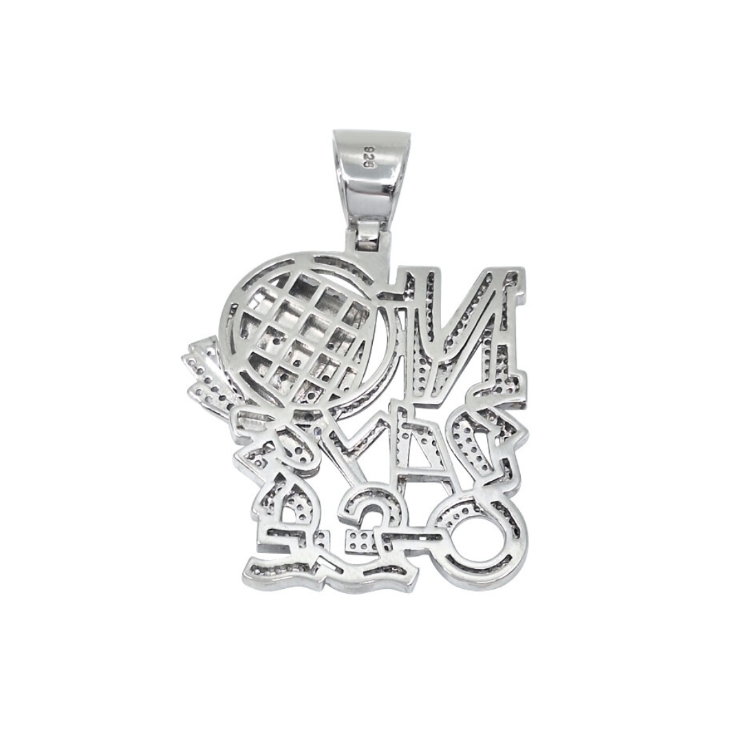 Silver & CZ No Day Off Pendant