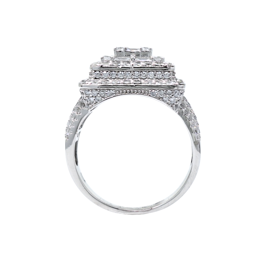Silver Large Square CZ Ring