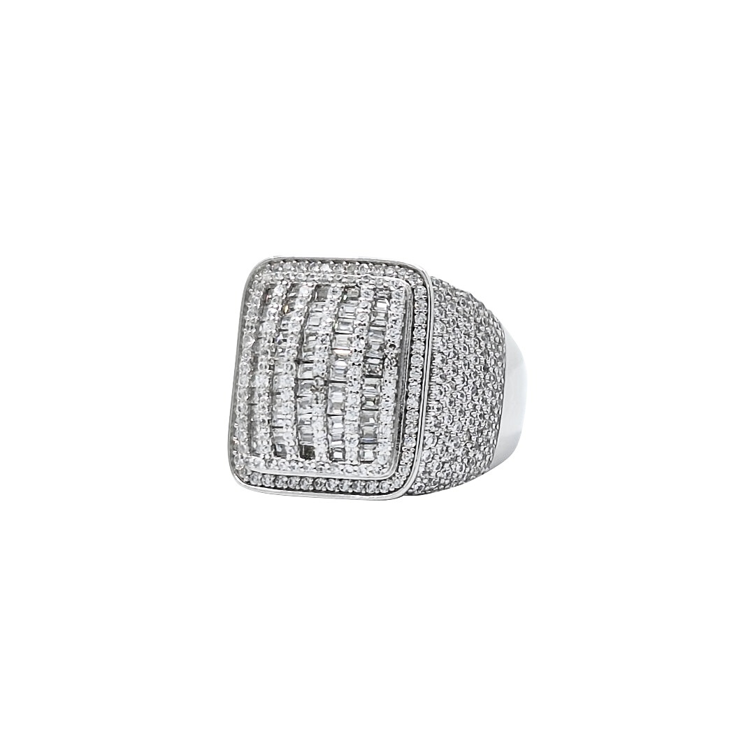 Silver Square CZ Ring