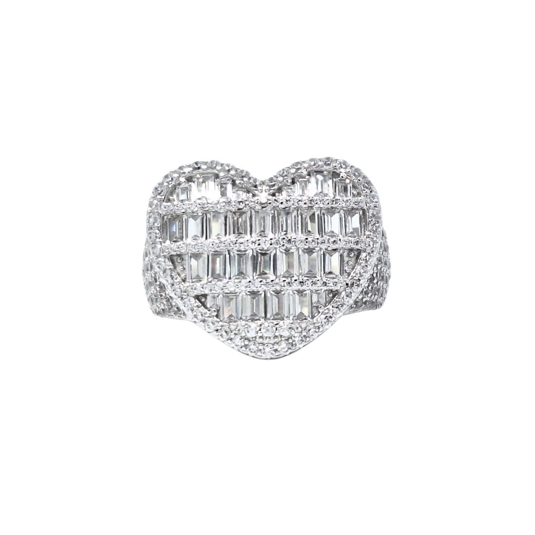 Silver CZ Heart Ring