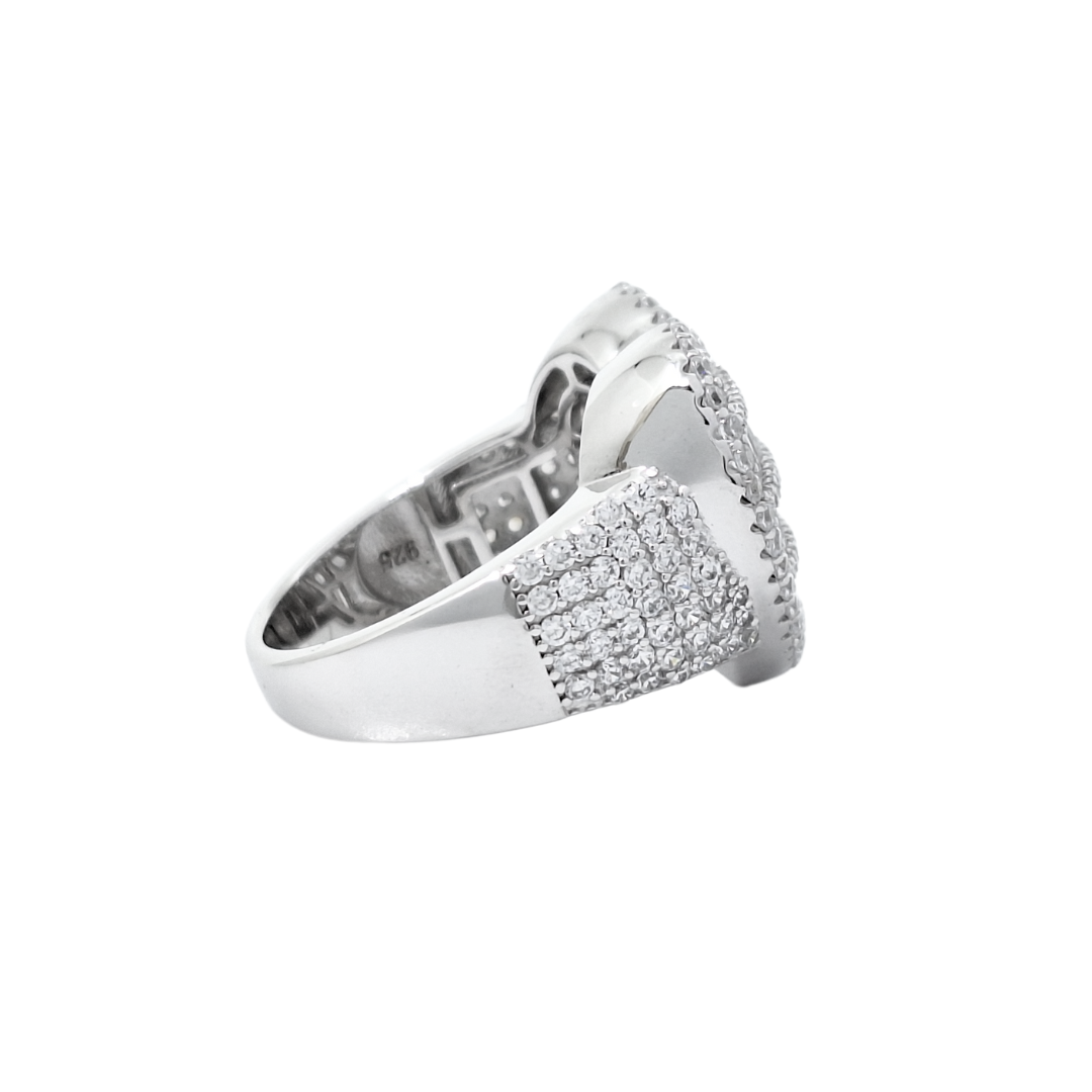 Silver CZ Heart Ring