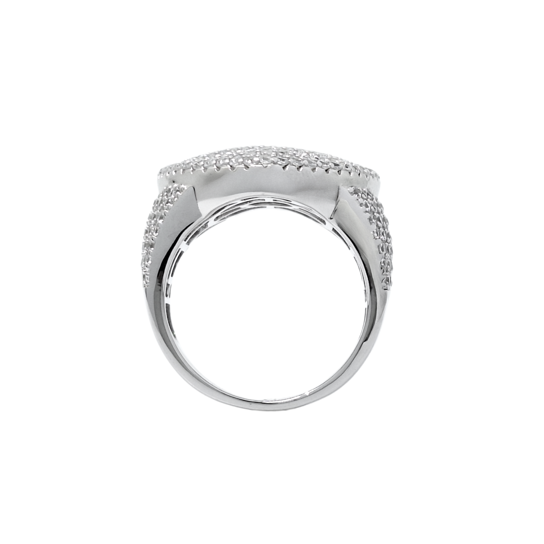 Silver CZ Heart Ring