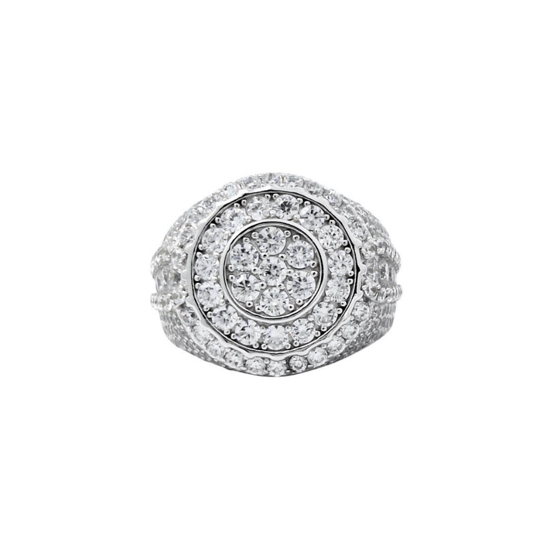 Silver CZ Rolex Style Ring
