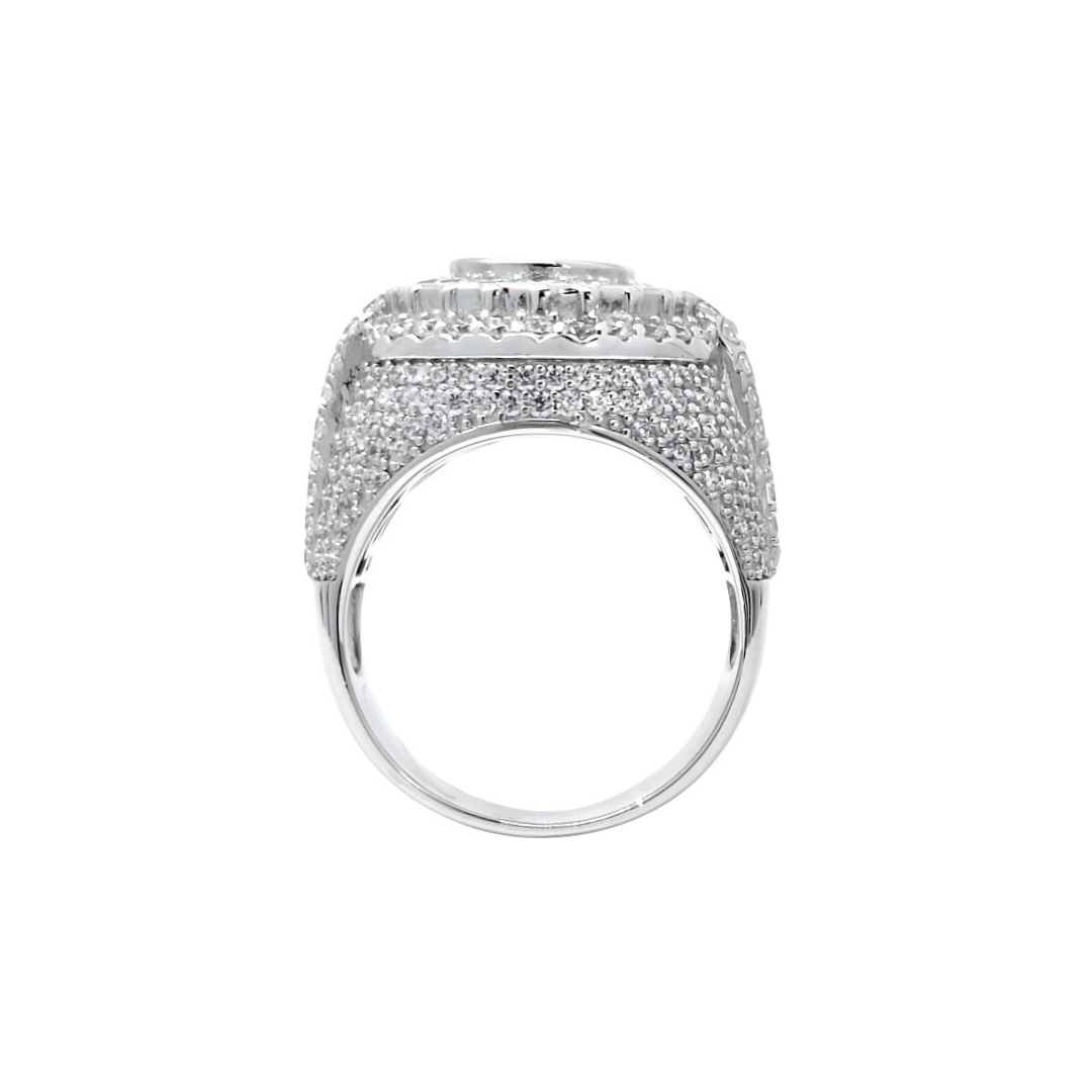 Silver CZ Rolex Style Ring