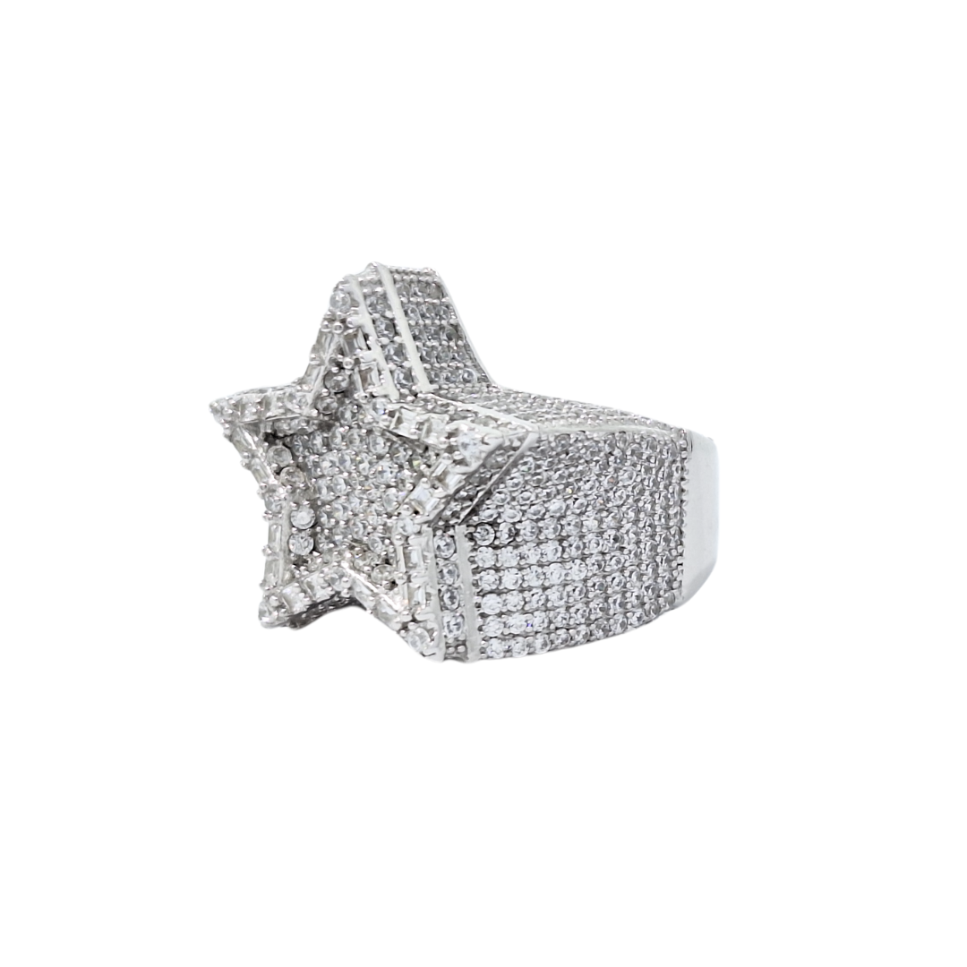 Silver CZ Star Ring