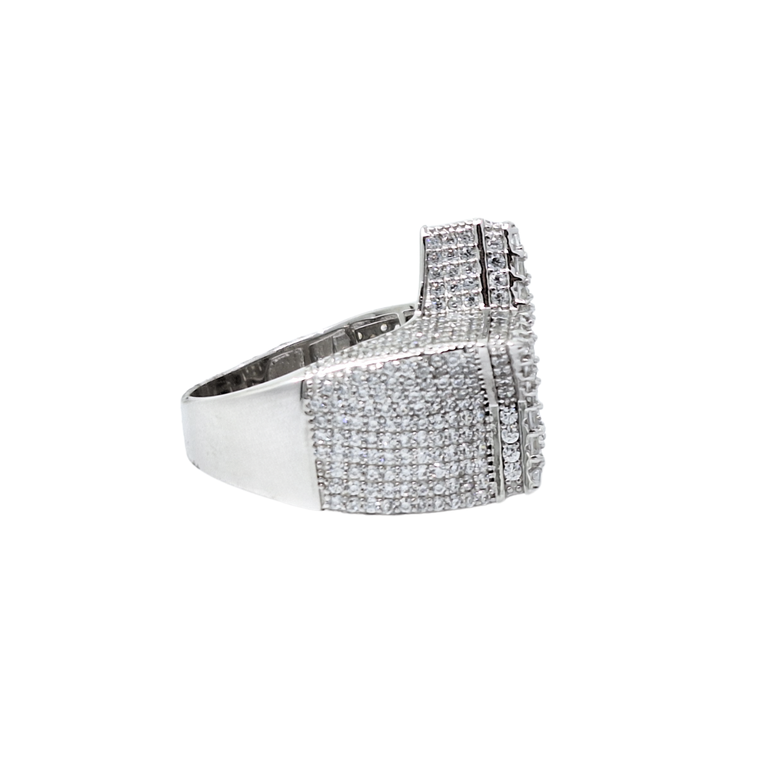 Silver CZ Star Ring