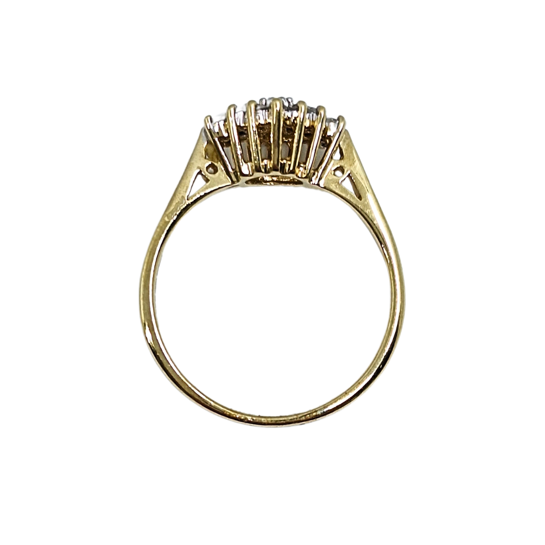 9ct Yellow Gold Diamond Cluster Ring