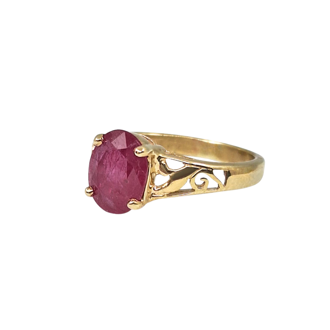 9ct Yellow Gold Ruby Ring