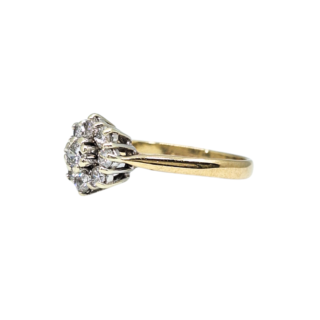 9ct Yellow Gold Diamond Cluster Ring