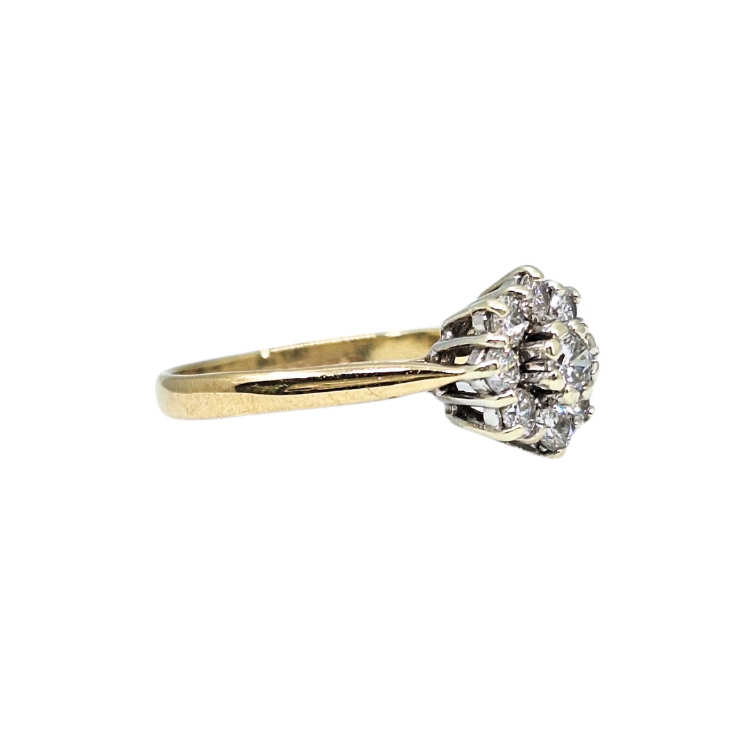9ct Yellow Gold Diamond Cluster Ring