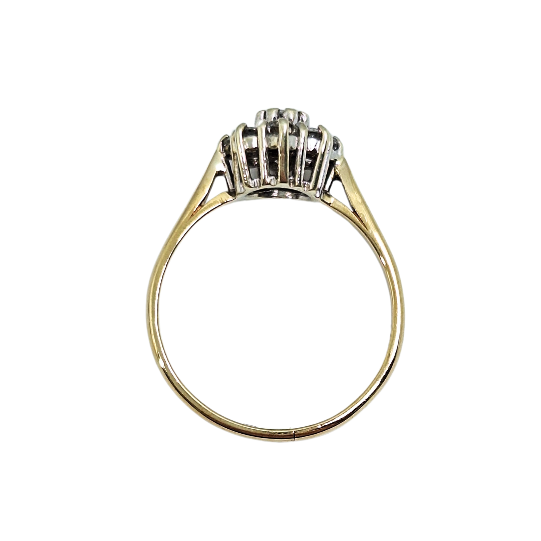 9ct Yellow Gold Diamond Cluster Ring