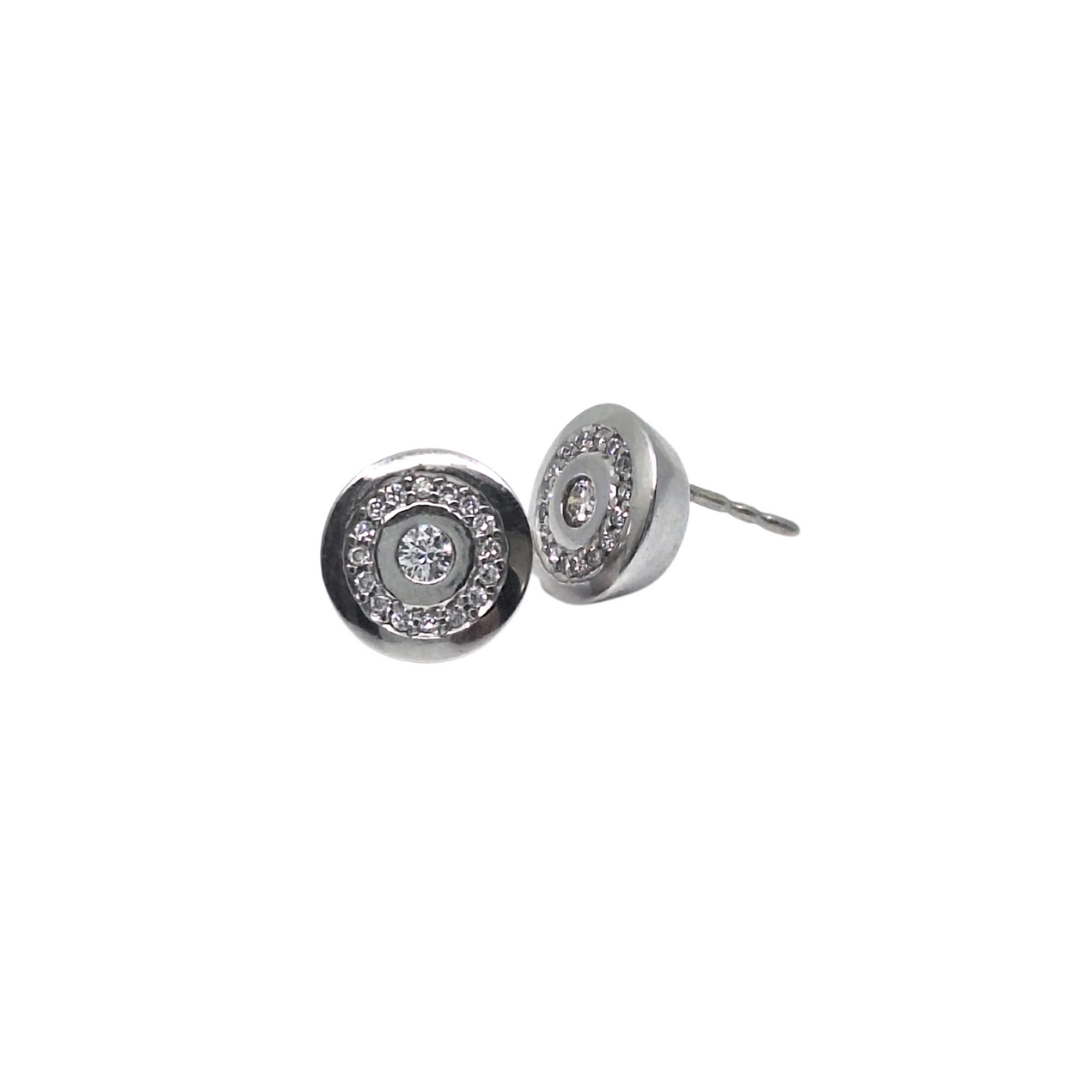 9ct White Gold Diamond Cluster Stud Earrings