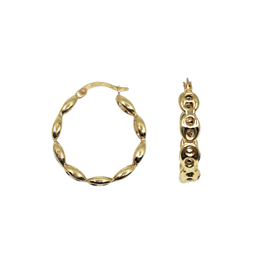 9ct Gold Marine Link Creoles