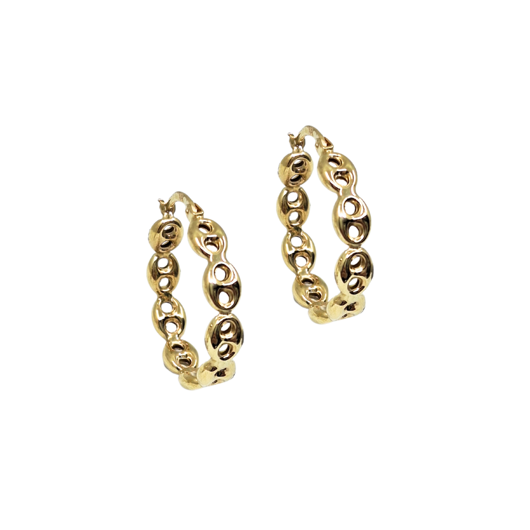 9ct Gold Marine Link Creoles