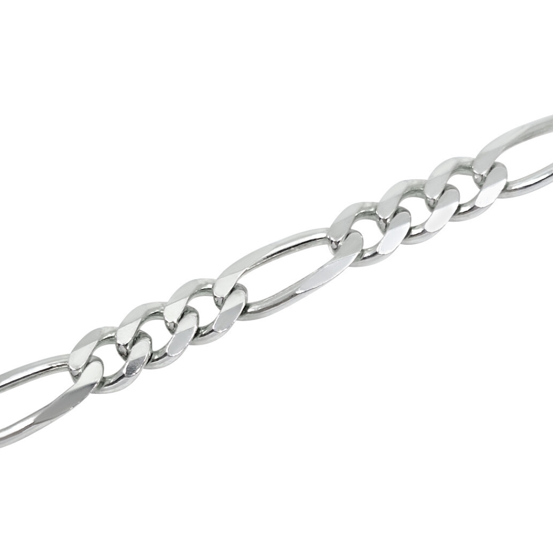 Silver Figaro Bracelet 8 1/2 Inches
