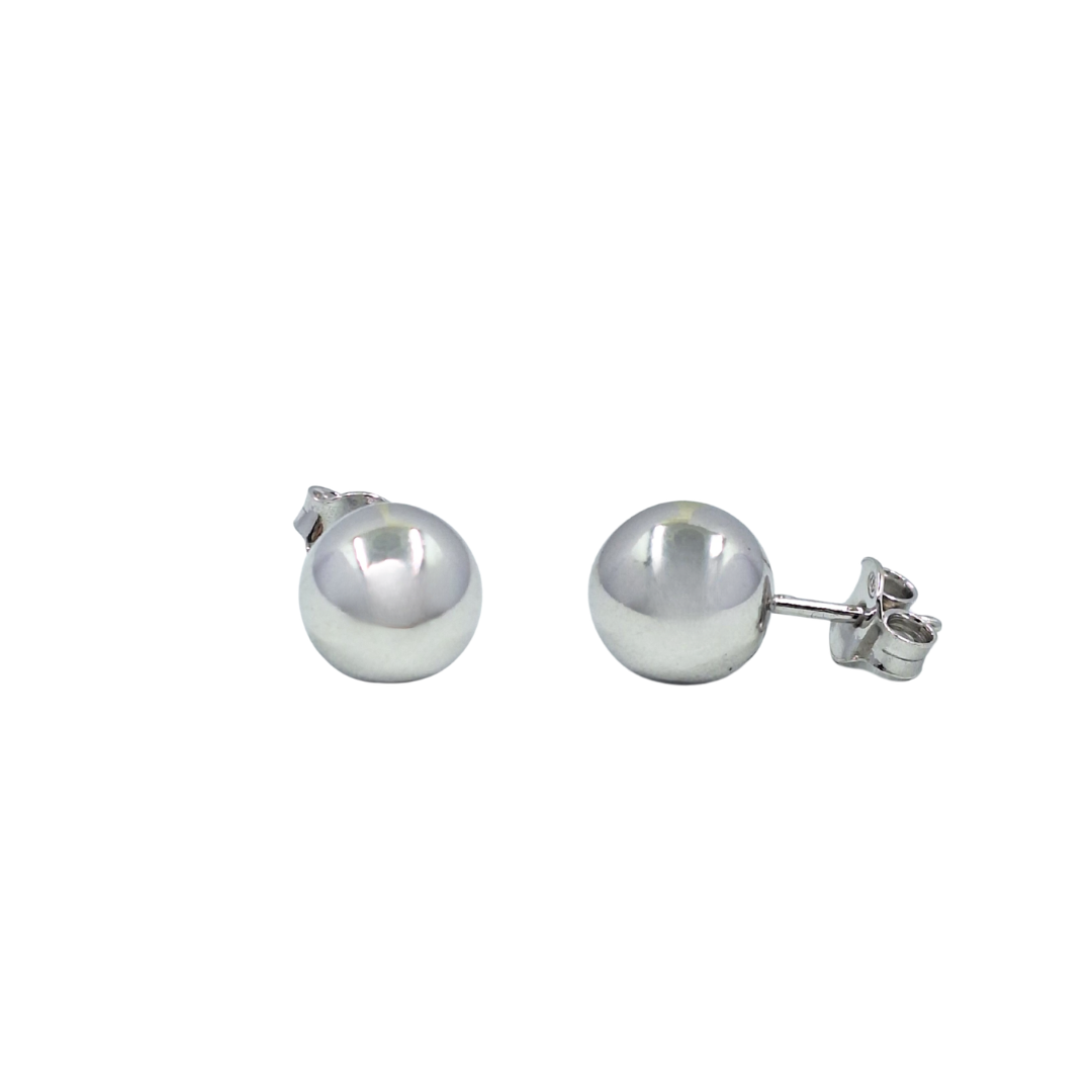 Silver 8mm Ball Stud Earrings