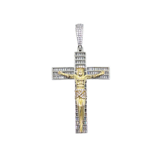 Silver & CZ Crucifix Pendant