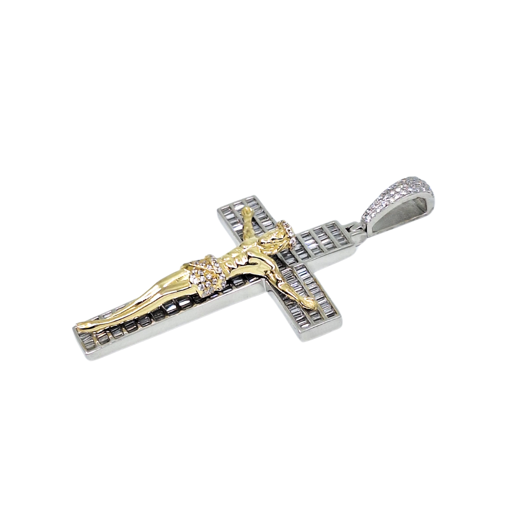 Silver & CZ Crucifix Pendant