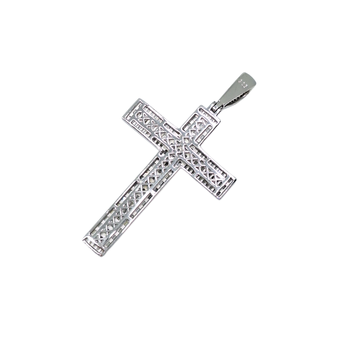 Silver & CZ Crucifix Pendant