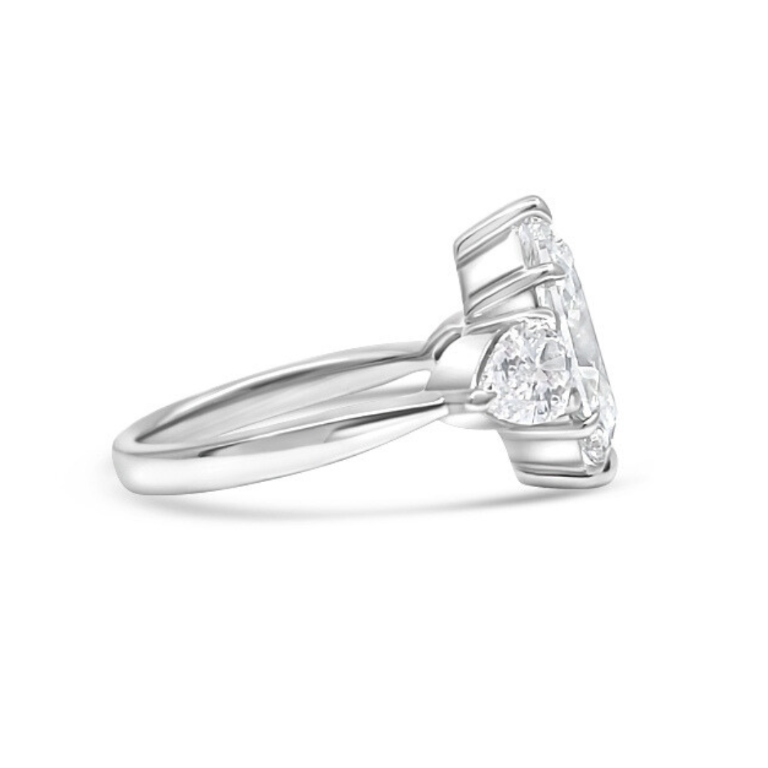 Platinum Ethical Diamond Marquise Cut Three Stone Ring