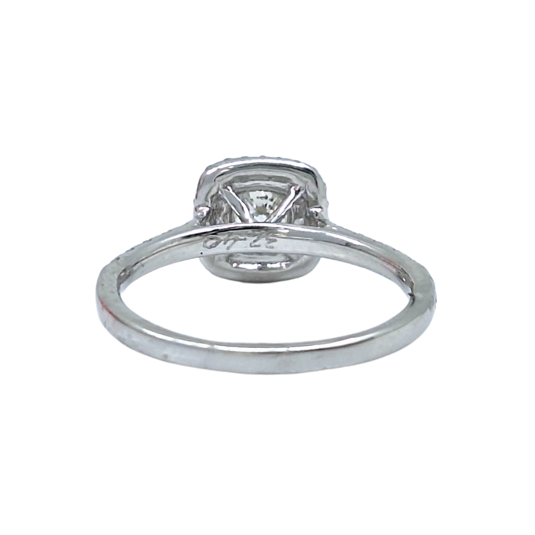 18ct White Gold Double Halo Diamond Ring 0.75ct