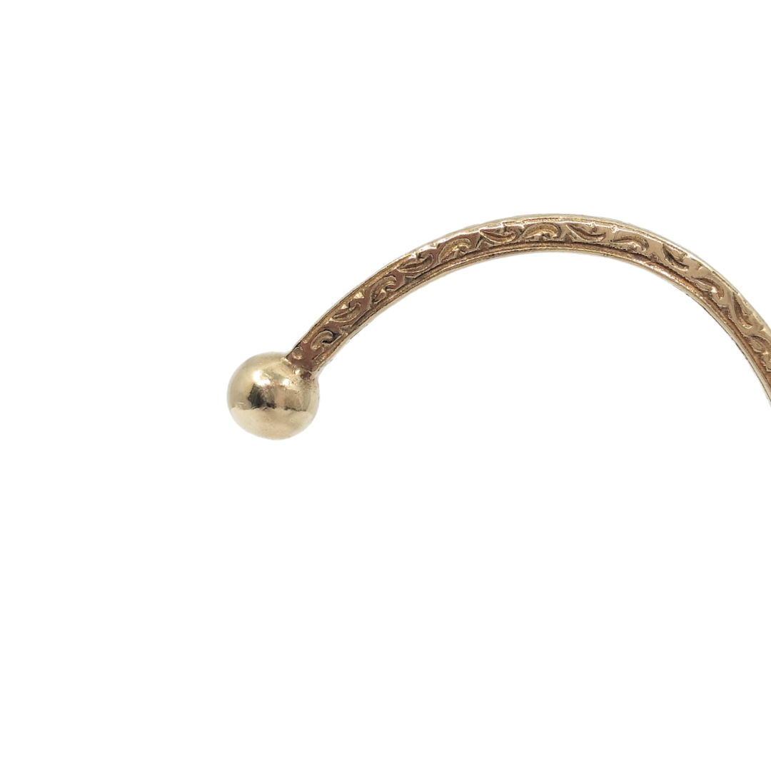 9ct Gold Patterned Torque Bangle