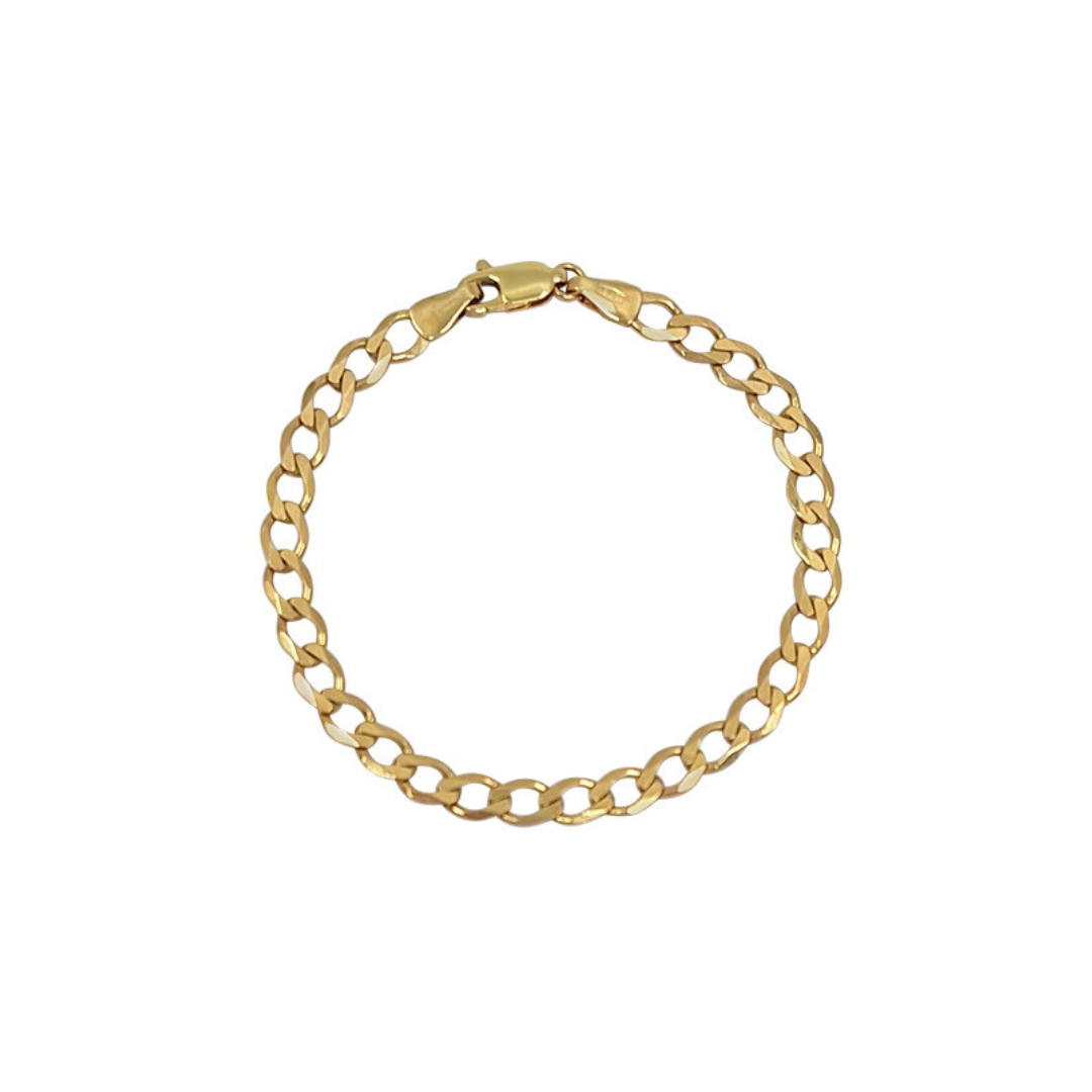 9ct Yellow Gold Child's Curb Bracelet 6"