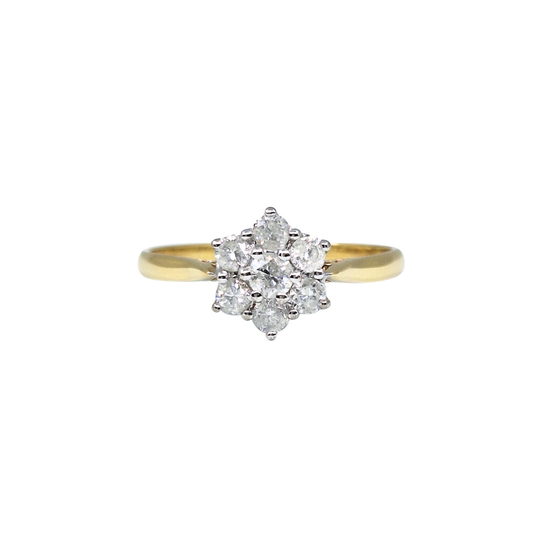 18ct Yellow Gold Diamond Cluster