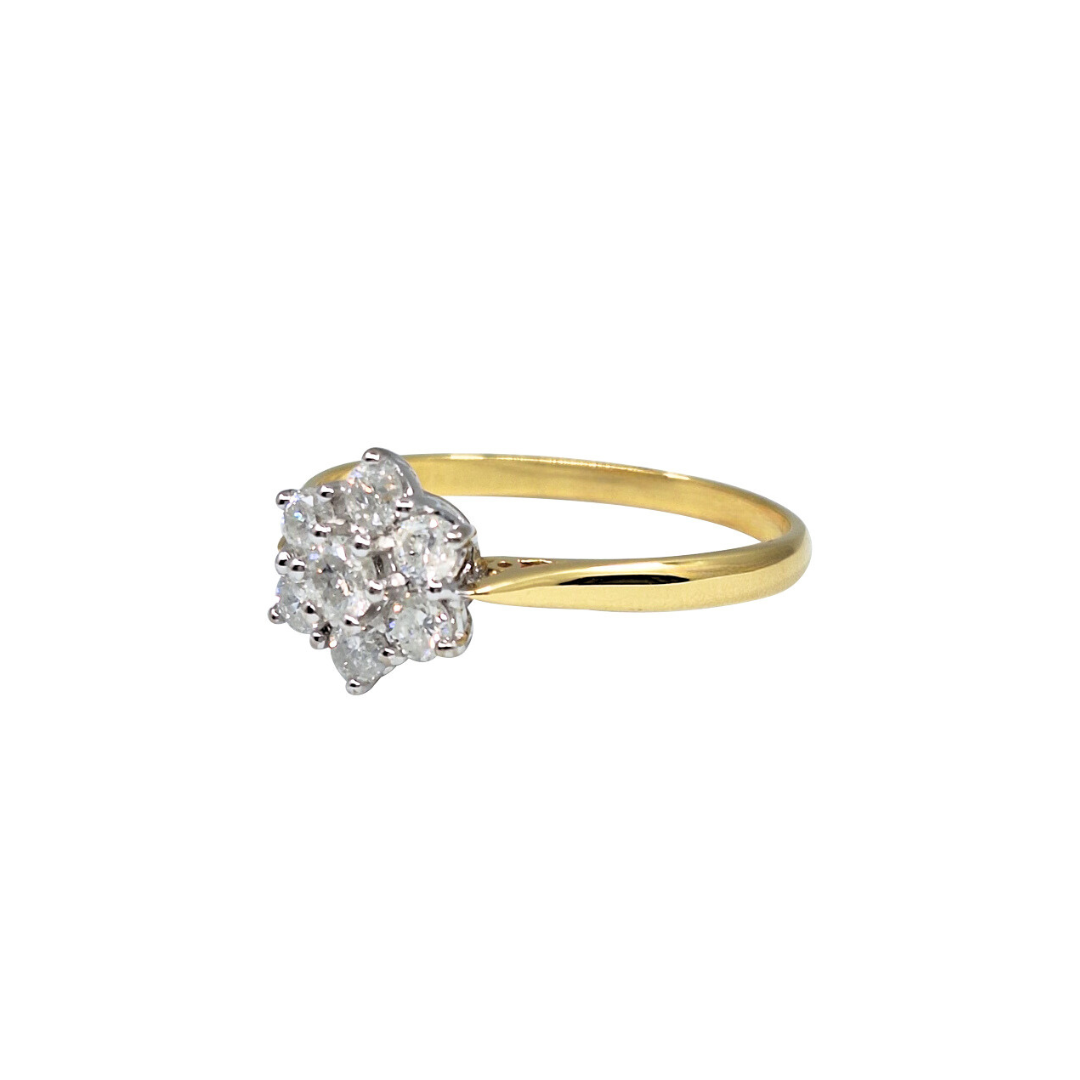 18ct Yellow Gold Diamond Cluster