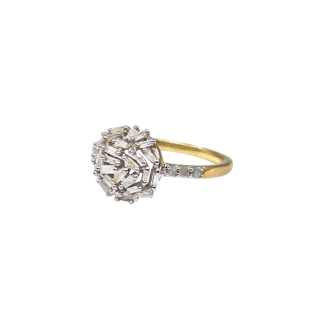 9ct Yellow Gold Diamond Cluster Ring