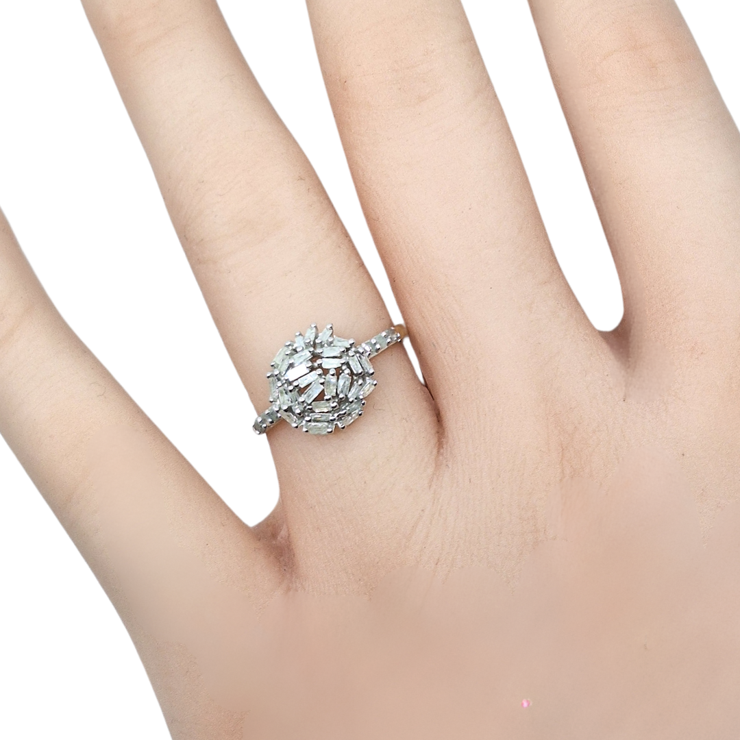 9ct Yellow Gold Diamond Cluster Ring