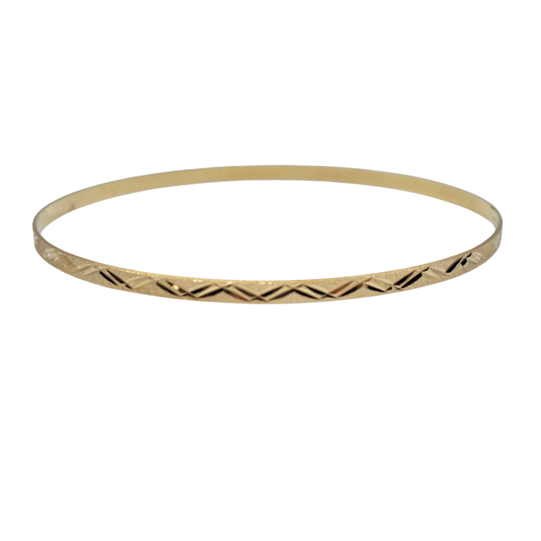 9ct Gold Patterned Slave Bangle