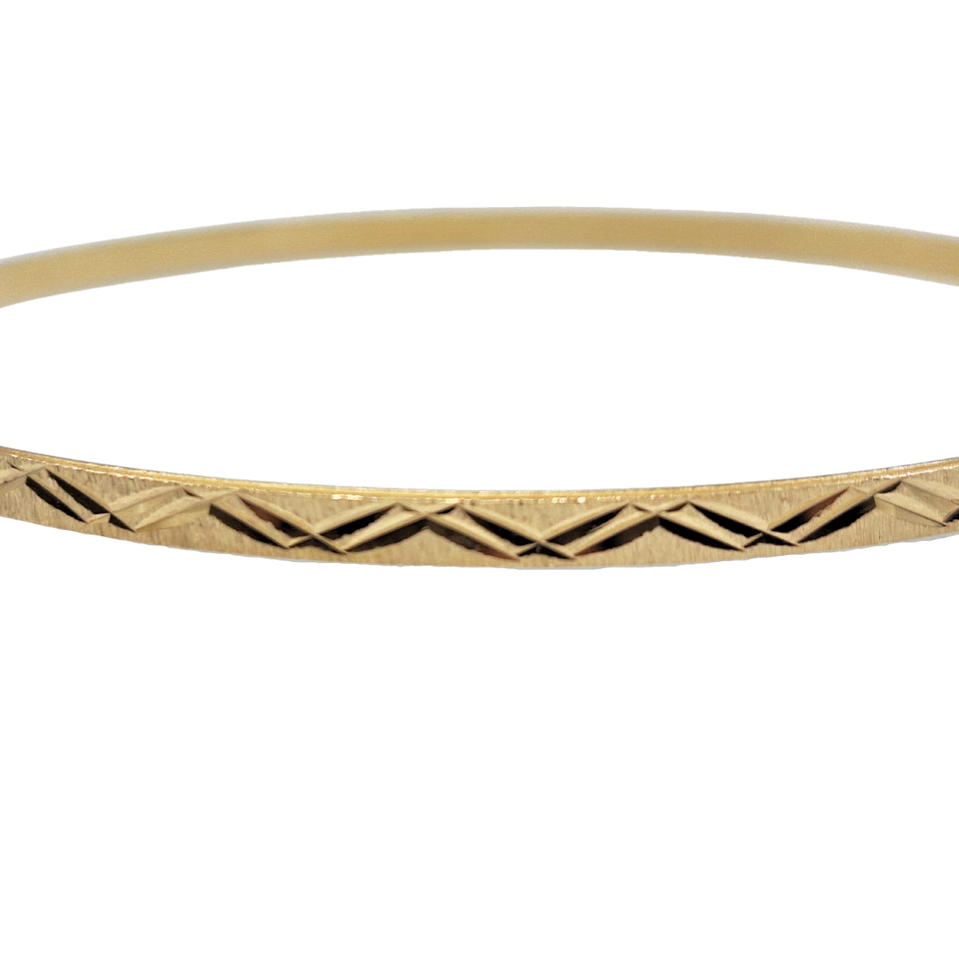 9ct Gold Patterned Slave Bangle