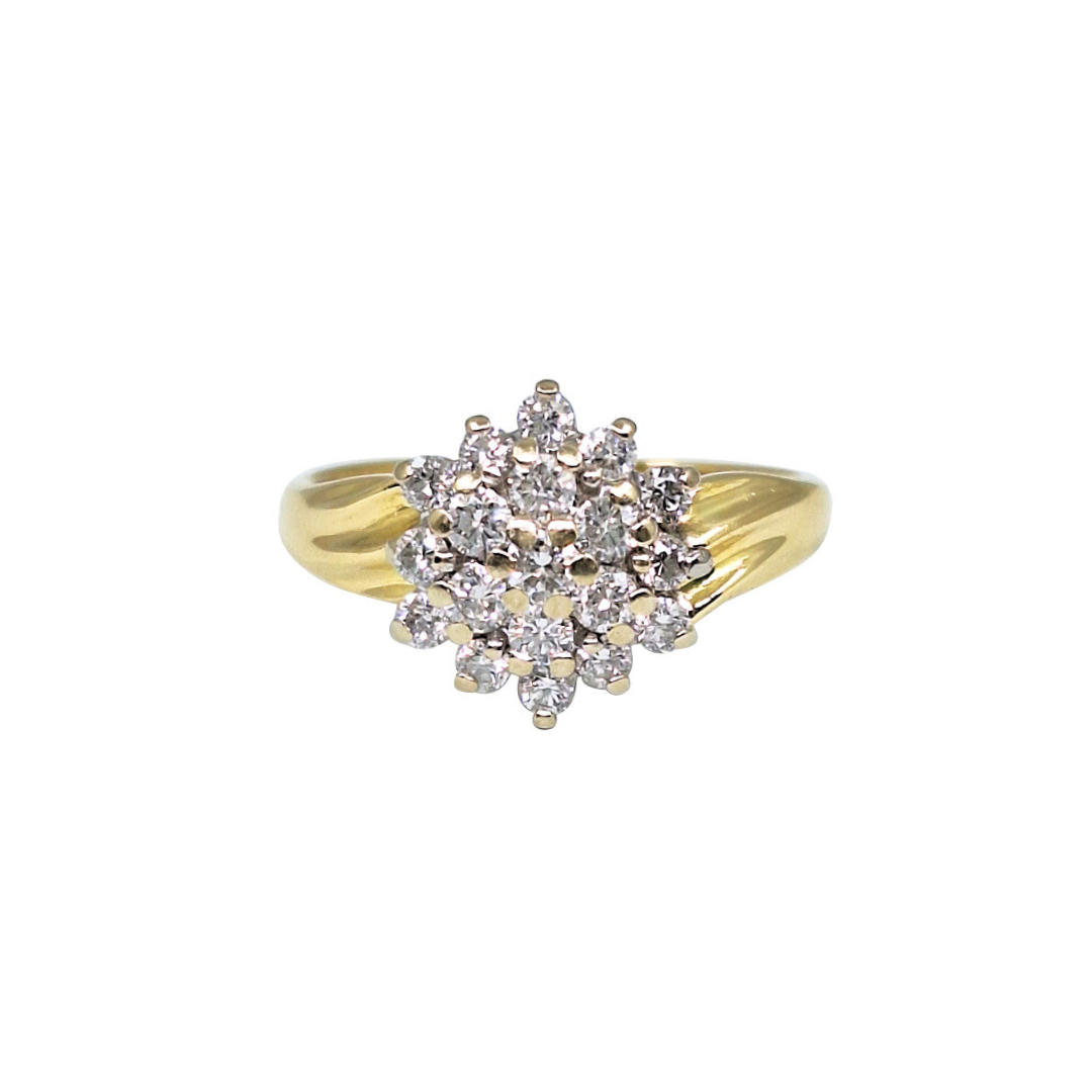 18ct Yellow Gold Diamond Cluster Ring